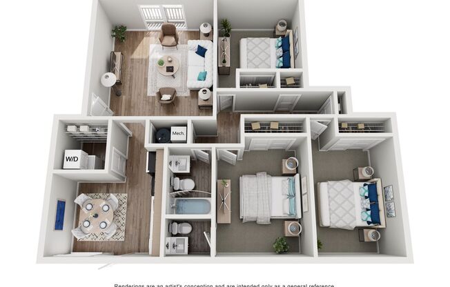 3 beds, 1.5 baths, 1,000 sqft, $1,325, Unit 1529-10