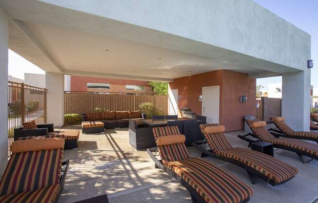 Outdoor Lounge area at Casitas at San Marcos in Chandler AZ Nov 2020