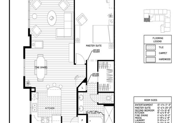 2 beds, 2 baths, 1,476 sqft, $3,595, Unit 214