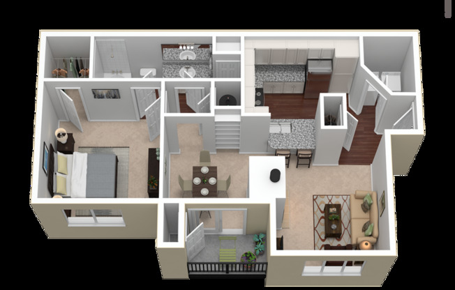 1 bed, 1 bath, 856 sqft, $1,422