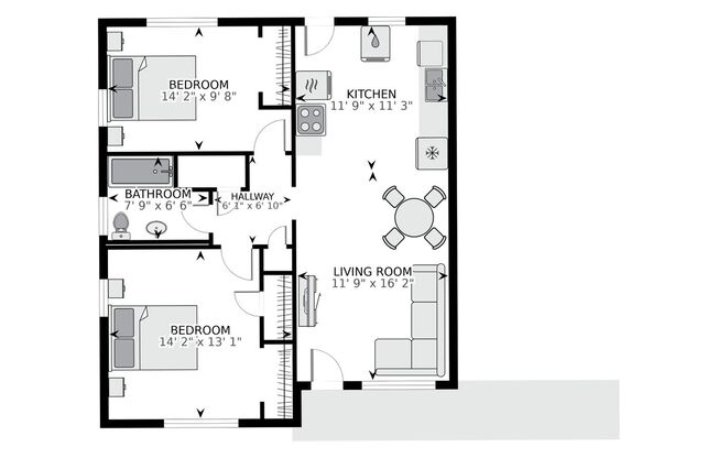 2 beds, 1 bath, 780 sqft, $1,350, Unit 2548 Joe Jerkins Boulevard