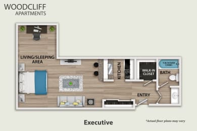 Studio, 1 bath, 450 sqft, $2,195