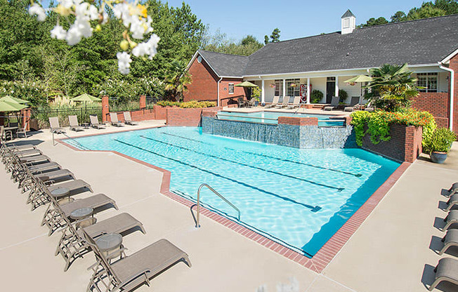 woodlands pool with waterfall