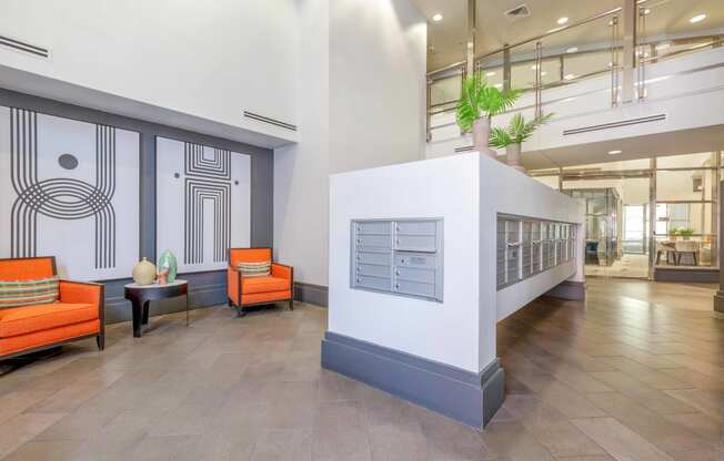 the lobby at the bradley braddock road station apartments