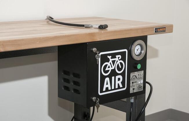 free air in bike repair shop