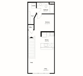 1 bed, 1 bath, 623 sqft, $975