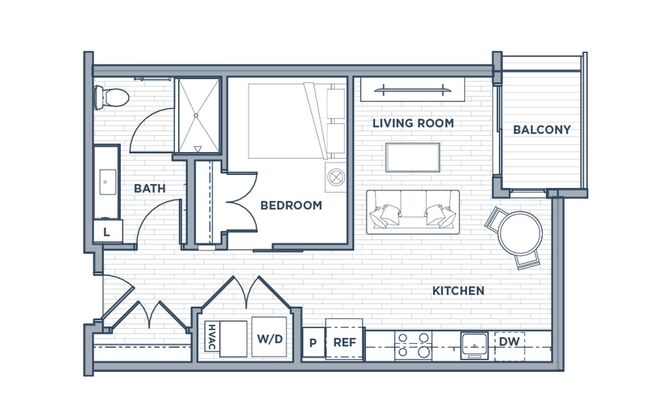 Studio, 1 bath, 605 sqft, $1,400, Unit 1322