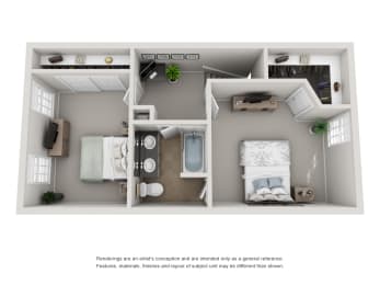 2 beds, 1.5 baths, 1,024 sqft, $1,495