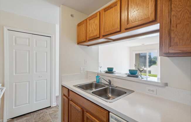 Kitchen with Wood Cabinets