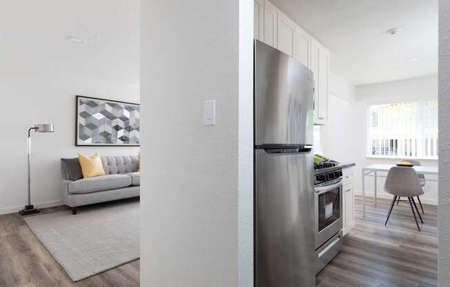 Living and kitchen at Santa Rosa Oaks, California