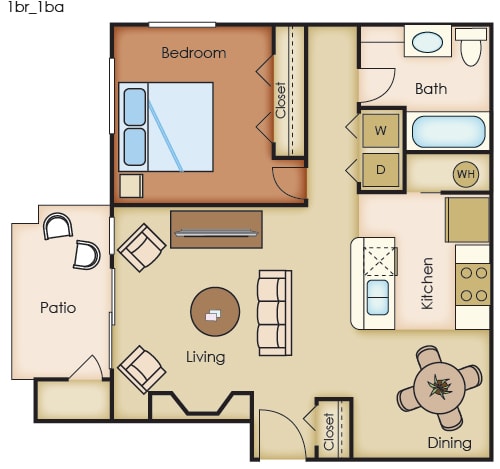 1 bed, 1 bath, 737 sqft, $1,585