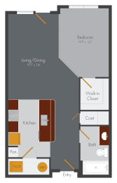 Studio, 1 bath, 585 sqft, $1,358