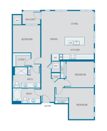 3 beds, 2 baths, 1,307 sqft, $2,662