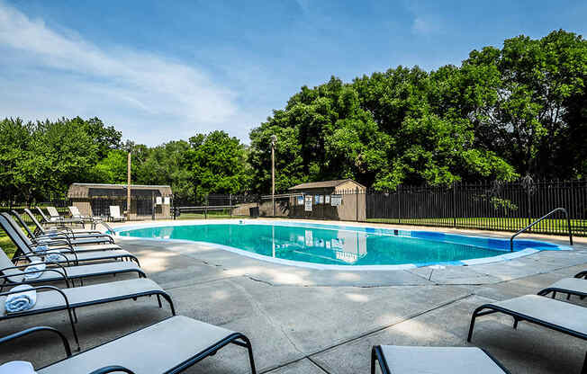 take a dip in the resort style pool