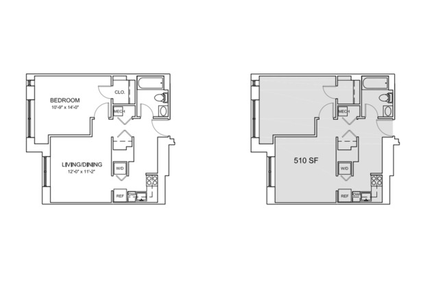 1 bed, 1 bath, 510 sqft, $1,875, Unit A-108