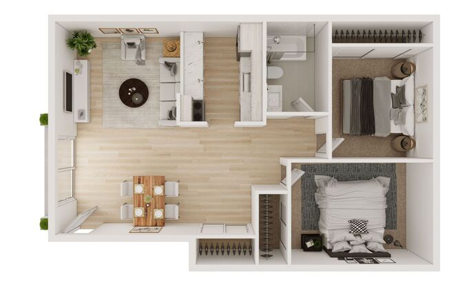 2 beds, 1 bath, 989 sqft, $1,950, Unit B-204