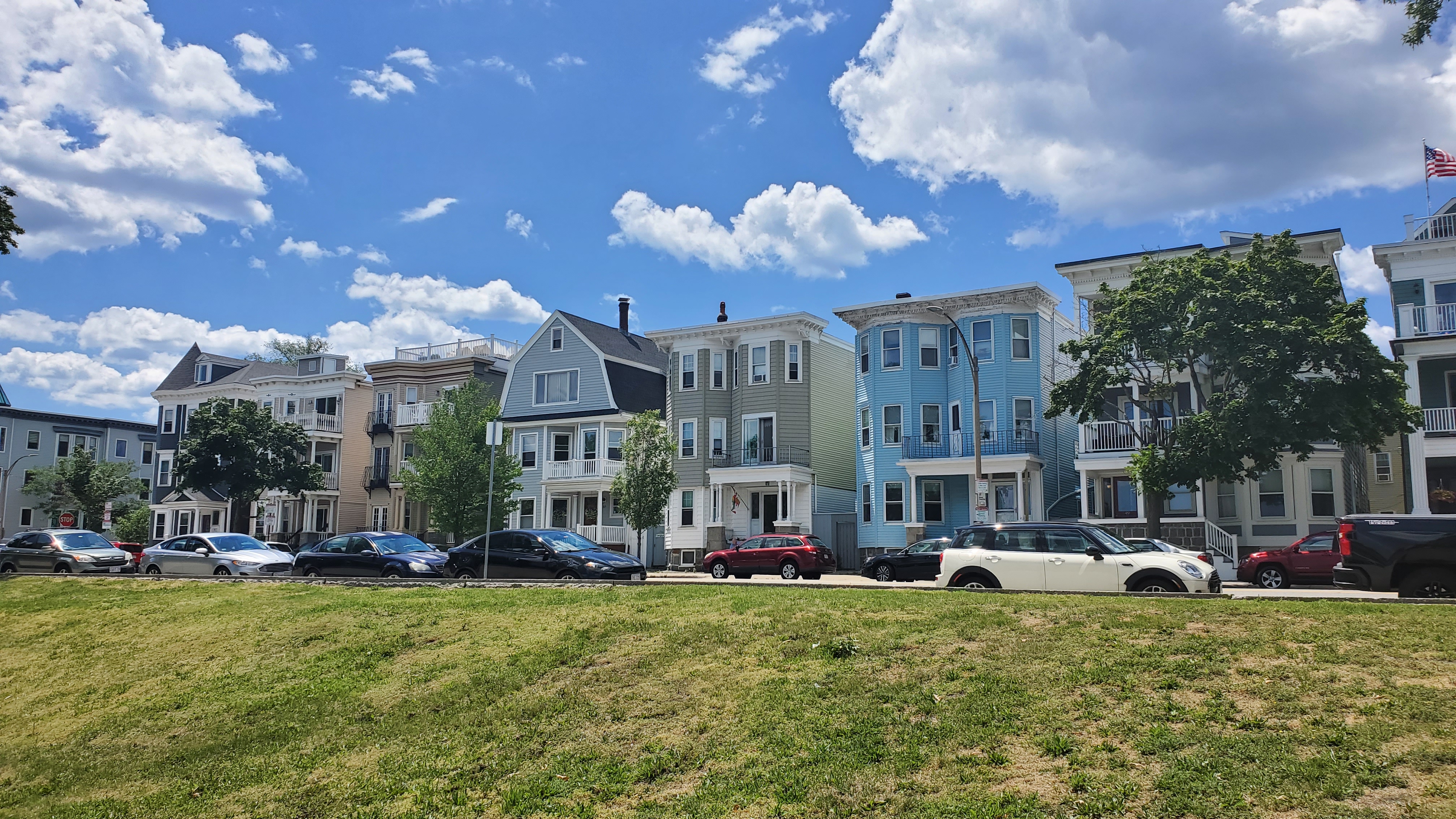 Image of triple-decker housing on Farragut Road in South Boston, a.k.a Southie 