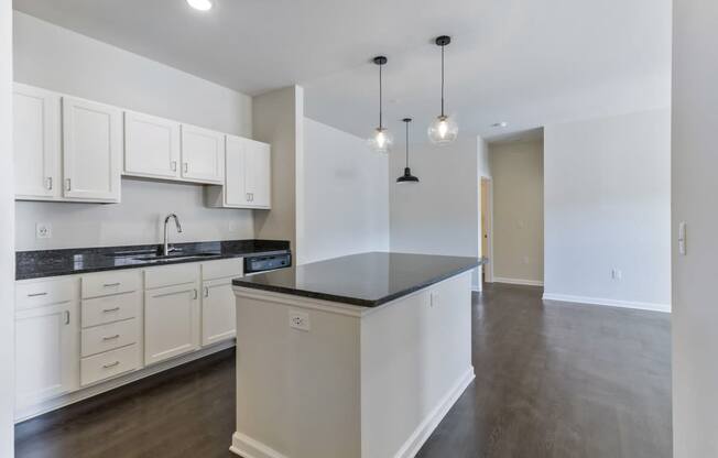 Ashland Farms Unit 2 Kitchen with Open Layout, Island, and Dishwasher