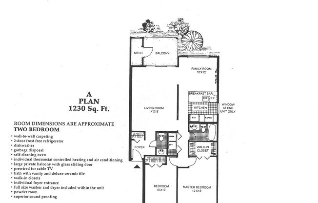 2 beds, 1.5 baths, 1,230 sqft, $2,005, Unit 007B