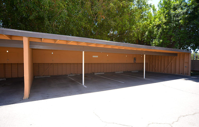 Ponderosa Apartments parking lot wide view