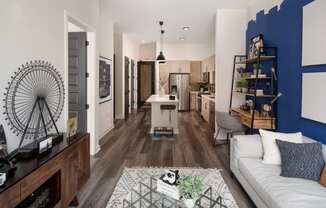 Alton East Model Unit Living Room to Kitchen