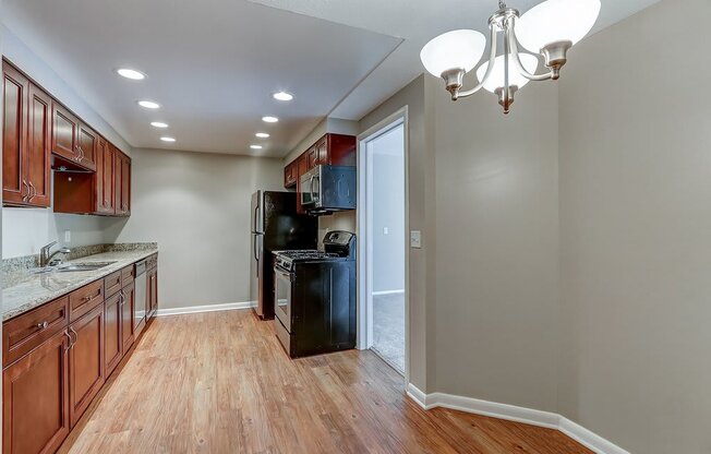 Spacious kitchens with eat-in dining area