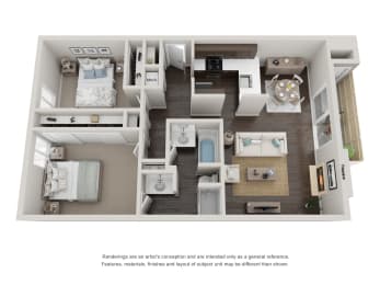 2 beds, 1.5 baths, 960 sqft, $1,950