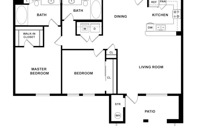 2 beds, 2 baths, 1,145 sqft, $1,820