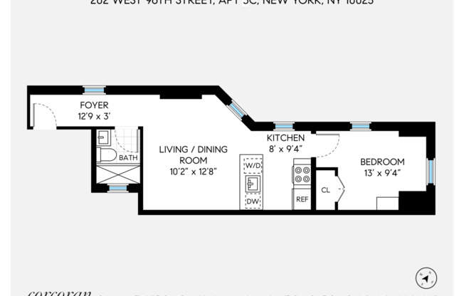 1 bed, 1 bath, $3,800, Unit 4C