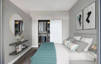 master bedroom at Link + Mural, Seattle, 98126