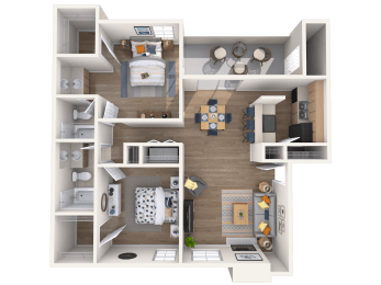 2 beds, 2 baths, 1,000 sqft, $1,680