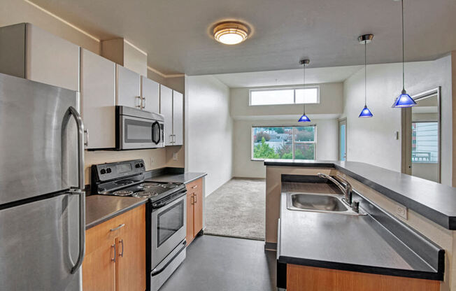 dining area with view to kitchen