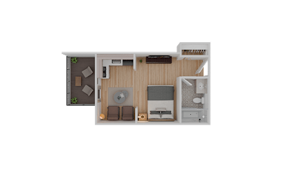 Studio, 1 bath, 290 sqft, $1,219