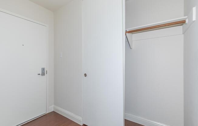 Open sliding closet door