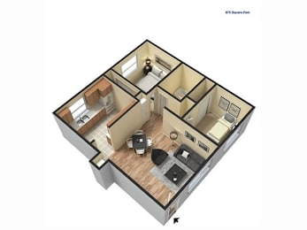 2 beds, 1 bath, 875 sqft, $1,375