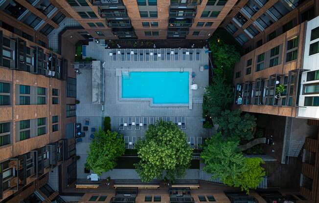 A large outdoor swimming pool