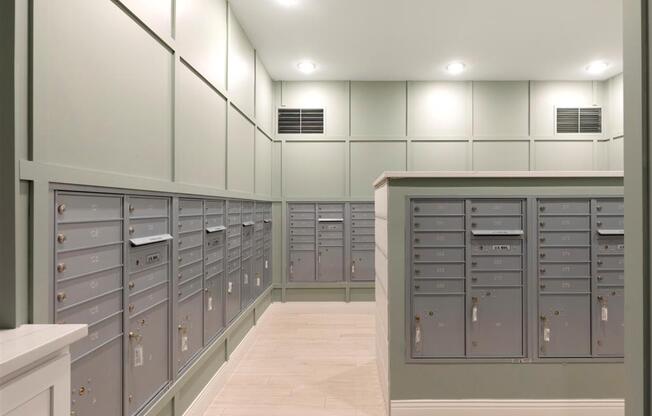 Mailroom with mailboxes