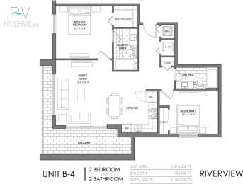 2 beds, 2 baths, 1,014 sqft, $2,807