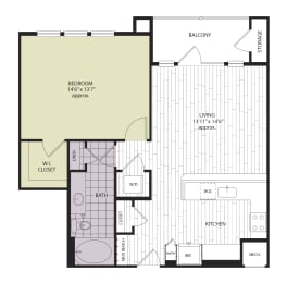 1 bed, 1 bath, 870 sqft, $1,418