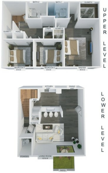3 beds, 2.5 baths, 1,421 sqft, $2,049