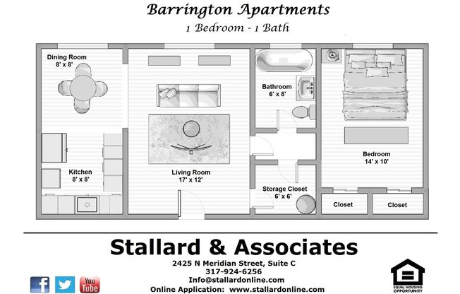 1 bed, 1 bath, 750 sqft, $760