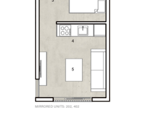 Studio, 1 bath, 401 sqft, $1,995, Unit 202