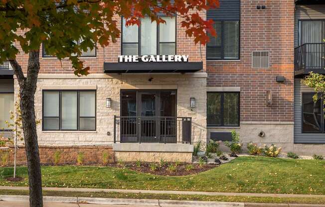 a view of the exterior of the gallery building at The Gallery Apartments, Burnsville