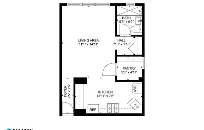 Studio, 1 bath, 375 sqft, $1,395, Unit 409