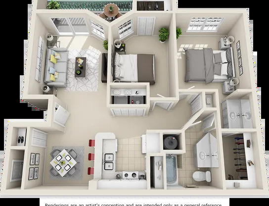 2 beds, 1 bath, 1,105 sqft, $1,394