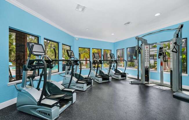 Fitness Center with Weights and Cardio Equipment