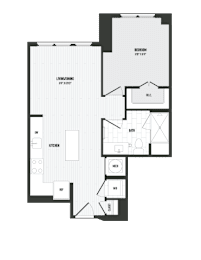 1 bed, 1 bath, 642 sqft, $1,886