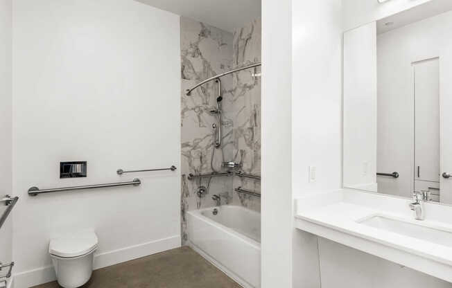 Bathroom with In-home Washer and Dryer