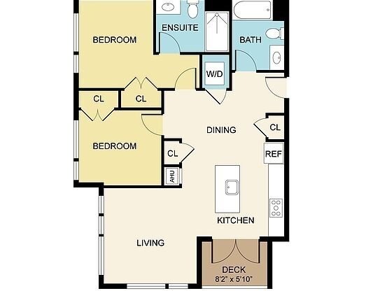 2 beds, 2 baths, 921 sqft, $4,500, Unit 505