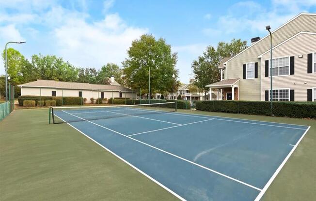 the tennis court at the apartments for rent
